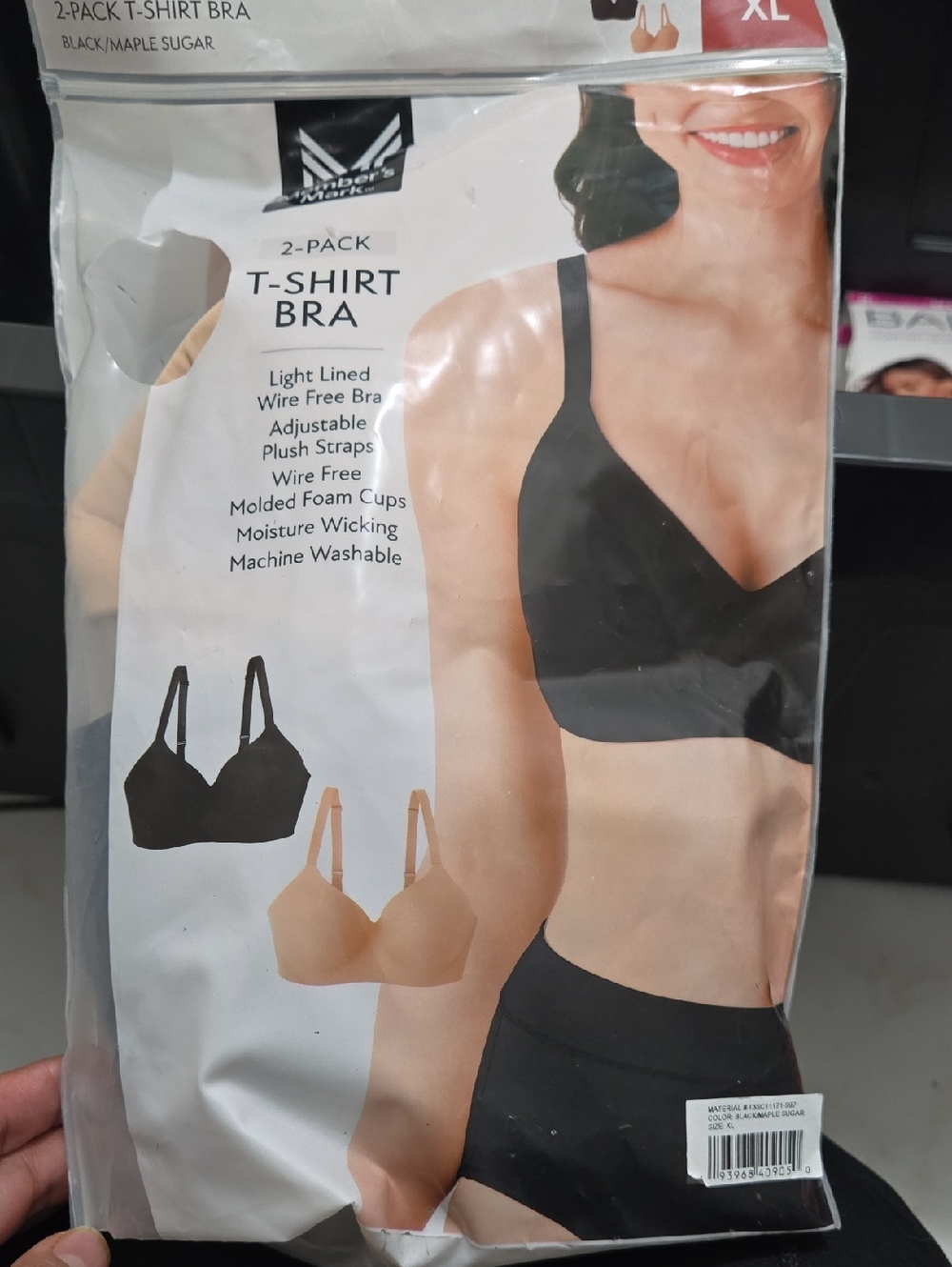 2-Pack T-Shirt Bra — Black & Maple Sugar
